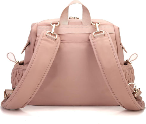 Backpack Backpack, Small Purse,Mini Diaper Bag Personal Item Travel Bag for Vacation with Multiple Straps(Dusty Rose)