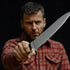 2PC UQJE Fake Knife with Blood Halloween Butcher Silver Kitchen Knife Toy Horror Cosplay Prop