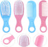 Set 2pcs Set BESPORTBLE Brush and Comb for Newborns, Soft Bristle Scalp Massage Hair Comb Kit, Plastic Grooming Tools