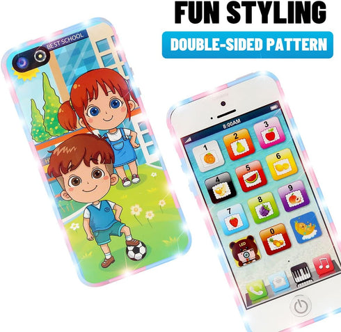 Yphone Pretend Smart Mobile Toy Phone for Toddler Baby & Kids, Musical English Learning Electronic Cell Phone Gift