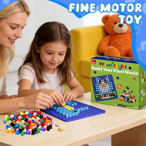 750 10 Bbiamsleep STEM Toys Pixel Art Kit for Kids, Pcs Colors Pixel Bricks Challenge Fine Motor Skills Game