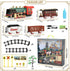 Mini Tudou Christmas Electric Train Set w/Steam, Sound & Light, Remote Control Train Toys with Steam Locomotive Engine,