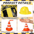Hillban 36 Set 12 12 12 Pcs Construction Birthday Party Supplies Kids Construction Dress up Kit Including Hat, Tote Bag