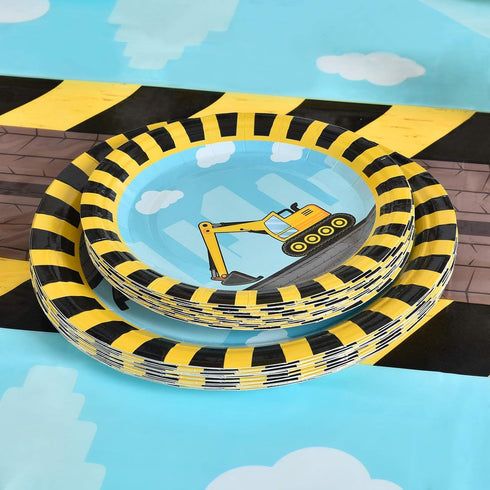 Set 16 48PCS WERNNSAI Construction Party Supplies - Disposable Dump Truck Themed Tableware for Boys Kids Birthday
