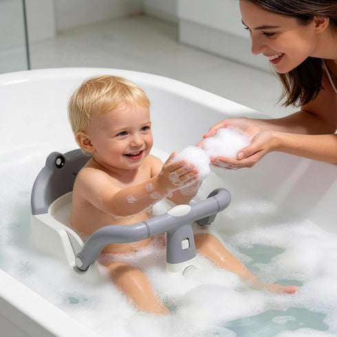 Wanchouse 6 Baby Bath Seat for Babies Months & Up, Non-Slip Toddler Bath Seat with Suction Cup, Safe and Comfortable