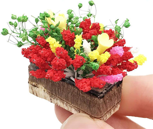 Dollhouse Decoration Plant Pots - Miniature Green Potted Bonsai Model Accessories, 1:12 Scale