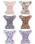 6 Pack 6pcs Babygoal Baby Cloth Diaper with Inserts and Wet Bag for Fitted Diapers and Prefolds, Adjustable