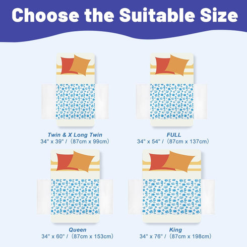 MOEMOE BABY Waterproof Potty Training Bed Pads, No-Slip Absorbent Toddler Mattress Protector Pee Pads for Kids
