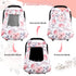 Pink Floral Baby Car Seat Cover & Nursing Pillow Cover for Girls, Winter Edition