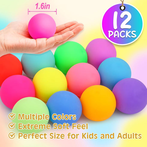 12 Pack Slow Rising Stress Ball,Stress Balls for Kids Adults,Stretchy Fidget Toys for Stress Relief,Hand Therapy