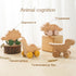Wooden Dinosaur Cars Montessori Toys for Babies Baby Push Car Toys Wooden Toy Vehicles Development and Infant Grasping Montessori Toys(3PCS)