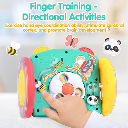 Tummy 0 3 6 9 12 PLAY Time Toys Rolling Baby Mirror Activity Toy for Newborn Months with Teethers Infant Mirror