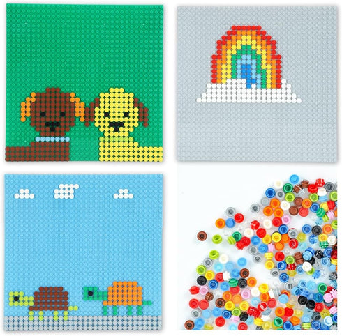 3600PCS Pixel Bricks, 1X1 18 Colors Classic Round Plates Building Blocks Parts, Pixel Arts Dots Bulk Studs Accessories