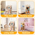 Belveora 2 Stuffed Animal Storage Organizer, Wooden Plushies Toy Zoo Holder with Wheels, Large Capacity Storage Tower