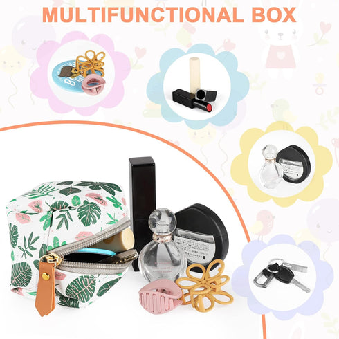 2 Baby Pacifier Case with Clip, Baby Pacifier Holder Pouch Box for Diaper Bag, Holds Pacifiers for Travel Outdoor