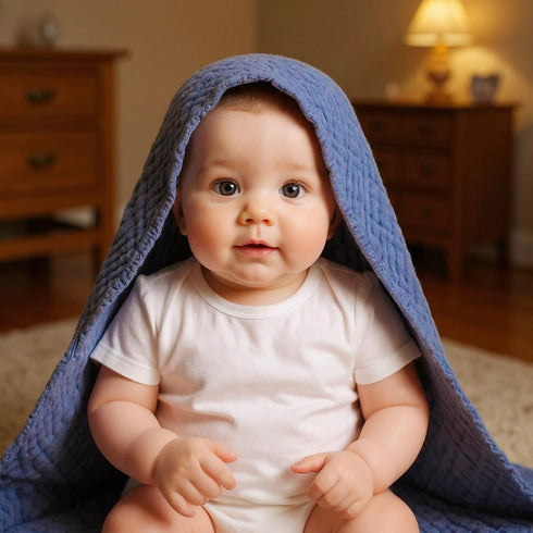 VitalCozy 8 32 32 Inch Pcs Baby Muslin Hooded Bath Towels and Washcloths, x Muslin Cotton Hooded Baby Towels Absorbent