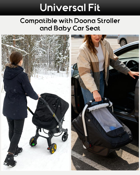 2 3D Waterproof Baby Car Seat Cover, Warm Carseat Cover for Cold Weather, Infant Car Seat Canopy with Breathable Vents