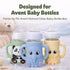 8oz Silicone Bottle Sleeve for Philips Avent Natural Glass Bottle | Drop Protector + Easy Grip Handles | BPA Free Safe