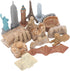 FOSA Miniature Ancient Buildings Toys, 17PCS Mini Around The World City Miniatures for Diorama Projects