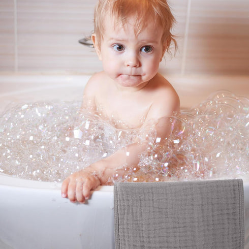 VitalCozy 8 (32 32 Inch,Neutral Pcs Baby Muslin Hooded Bath Towels and Washcloths Muslin Cotton Hooded Baby Towels