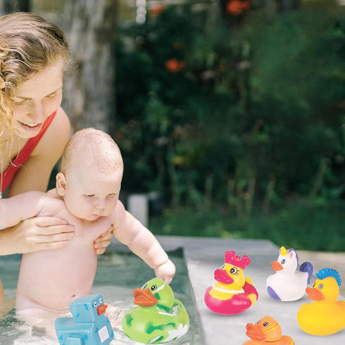 Pack 50 Kangaroo Mini Rubber Ducks Bulk of Floating Baby Bath Toys for Kids - Classroom Rewards - Pool Party & Birthday