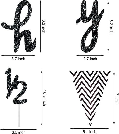Boao Pre-Strung Half Birthday Decorations Set, 6 Months Happy 1/2 Birthday Banner, Cake Topper for Baby Shower