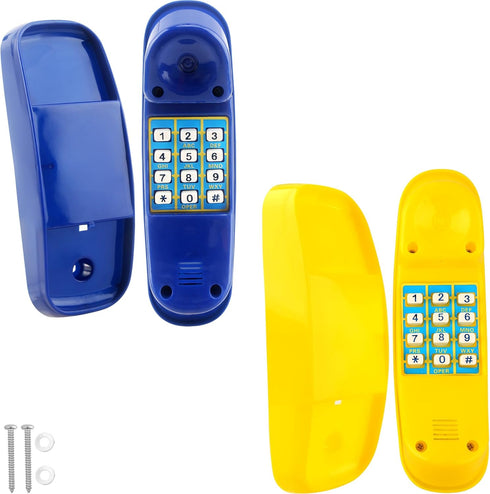 2 Pack Swingset Phone Toys - Playground Swing Set Telephone with Numeric Key for Kids Outdoor Treehouse Accessories