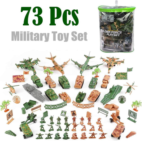Liberty Imports Military Air Force Navy Deluxe Action Figures Playset with 73 pcs Army Men Soldiers