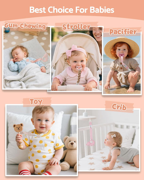 8 Pack 8DP17A ALVABABY Pacifier Clips Pacifier Binky Paci Holder Leashes for Baby Teethers
