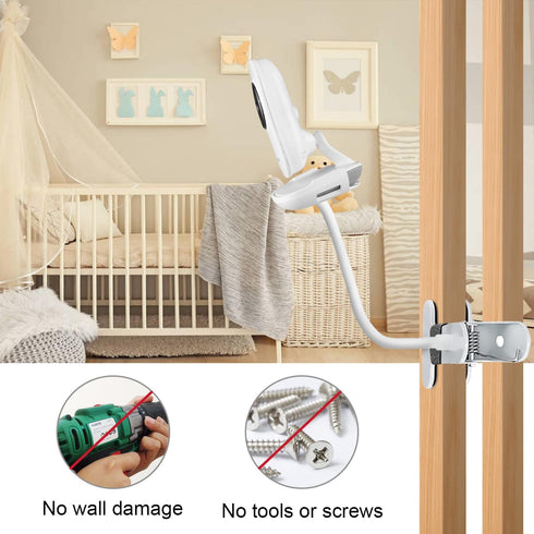 15.7 inches VM819 Baby Monitor Mount Compatible with VTech Baby Monitor Camera,Flexible Clip Clamp Mount Stand Long