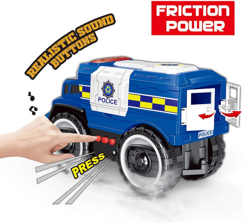 Liberty Imports Friction Powered Police Monster Truck Toy - Light & Sound Effects, Model Vehicle for Kids