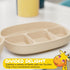 Baby Feeding Set by Muqee Peeko - Baby Feeding Essentials in Baby Apricot Color with Suction Plates for Toddlers,