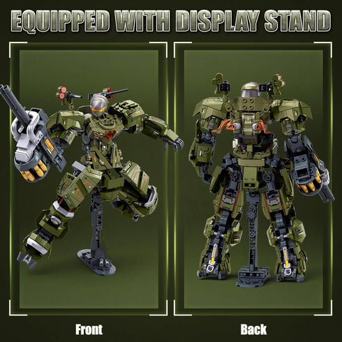 Set 598 HIGH GODO Main Battle Mech Robot Transforming Building Blocks for Adults,City Warrior Justice Hero Soldier Mech
