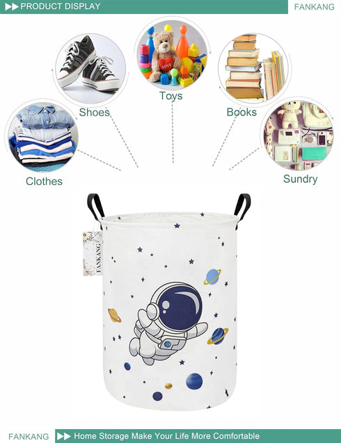 FANKANG Storage Basket, Foldable Canvas Laundry Hamper with Waterproof PE Coating for Kids, Office, Bedroom, Toys