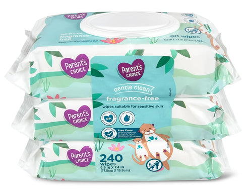 Parent's Choice Gentle Clean Fragrance-free Unscented No Scent Baby Wet Wipes Suitable for Sensitive