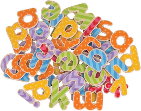 Bigjigs Toys Educational Wooden Magnetic Letters, Lowercase Letters for Kids Learning