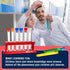 TEKEFT Set of 6 Assorted Color Plastic Test Tube Set, Caps and Rack, Scientific Experiment