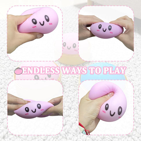 PMDYBY Dumpling Squishy Toy, Dumpling Squishy Mystery Box, Colorful Dumplings Stress Balls Fidget Sensory Toy, Squeeze