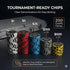 200-Piece Set 11.5g 2 5 Poker Heavyweight Chips with Numbers and Aluminum Case Texas Holdem Kit Includes Decks of Cards