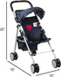 Denim Baby Doll Stroller with Hood and Basket