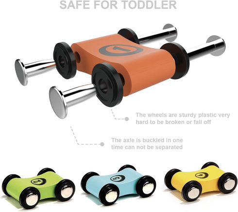 2 3 18 4 3 TOP BRIGHT Car Ramp Toy for Year Old Boy Gifts, Toddler Race Track Toy for Month Old with Wooden Cars