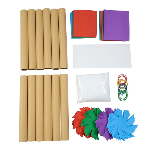 Set 12, Colorations - RAINKIT DIY Rainstick Kit for Kids, of EVA Foam and Cardboard, Native American, Craft Kit