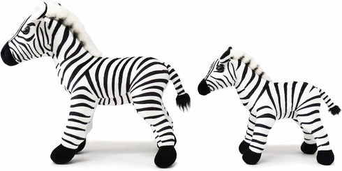 Ice King Bear Mom and Baby Stuffed Animals Set, Zoo Wild Animals (Zebra)
