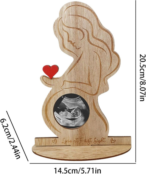 Generic Ultrasound Photo Frame In Wood Sonogram Picture Holder With Stylish Design, Pregnancy Announcements Keepsakes |