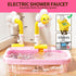Pupu Pig 360 Summer Water Table Play Sink Toys for Toddlers, Kids Play Kitchen Sink with Running Water, Electric