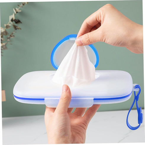 Pineeseatile 2PCS Wet Wipes Dispenser Box, Waterproof Refillable Plastic Baby Wipes Dispenser with Sealing Lids