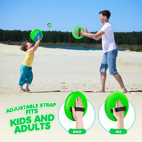 TEILLNET Set 3 4 5 6 7 8 9 10 11 12+ Toss and Catch Ball Upgraded - Kids Toys Beach Toys Baseball Games - Sturdy