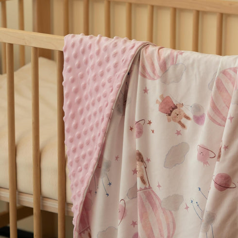 Cozy 30x40 Inches, Minky Baby Blanket Pink Cute Bunny Blanket, Soft Nursery Blanket for Girls Boys, Fluffy Toddler