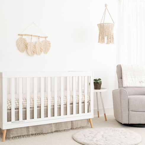 Crane Baby Macrame Ceiling Hanging, Charlie Farmhouse Nursery Mobile, Boho Baby Mobile for Crib, Baby Room Decor