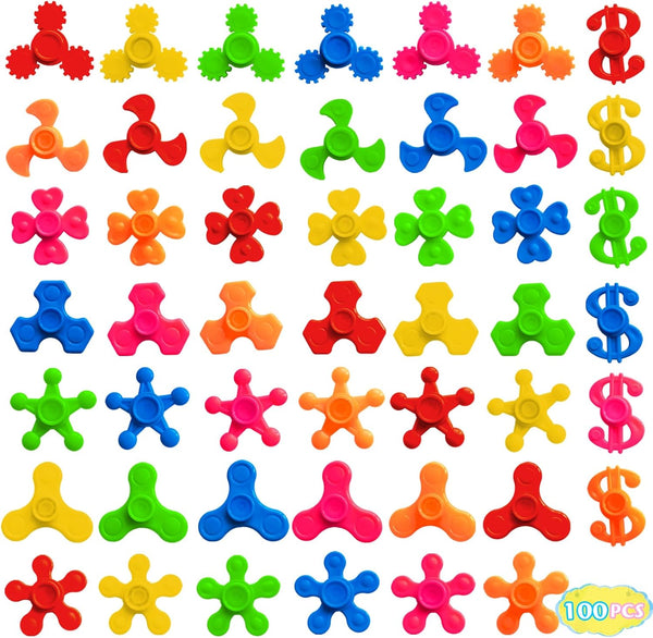 LANQKUISZ 100 Pack Mini Fidget Spinner Toys,Stress Relief Sensory Toys,Birthday Party Favors Gifts